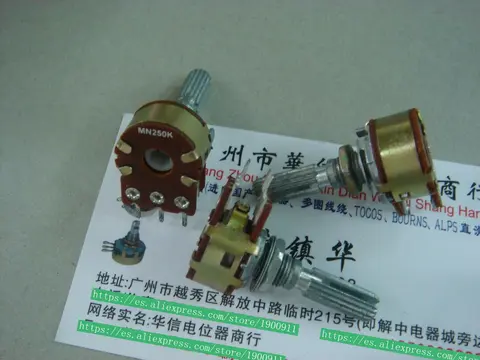 1pcs/lot Taiwan-produced dual-balanced potentiometer MN250K [with mid-point] back to the middle of 25 MM flower handle