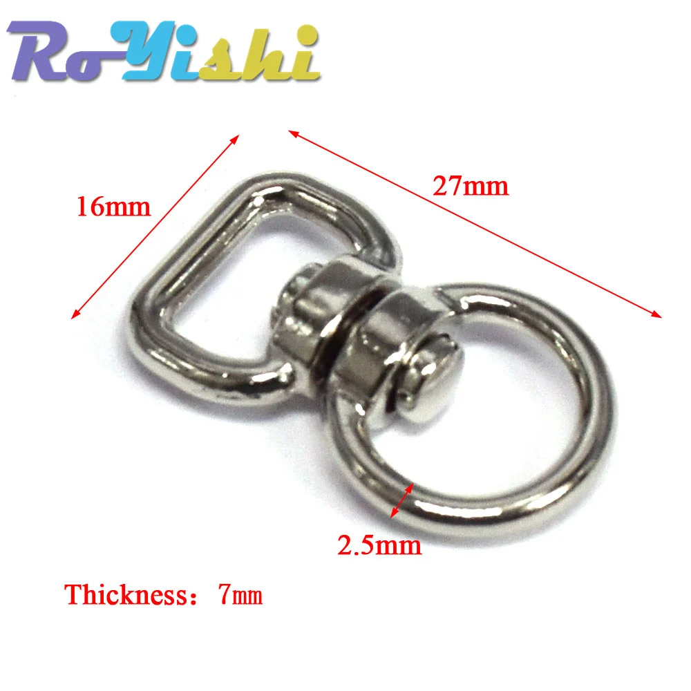 10 Pcs/pack Silver Metal Swivel Hook Clasp Key Chains Keyrings Connectors For Lanyards Paracord Handbag Bag Parts