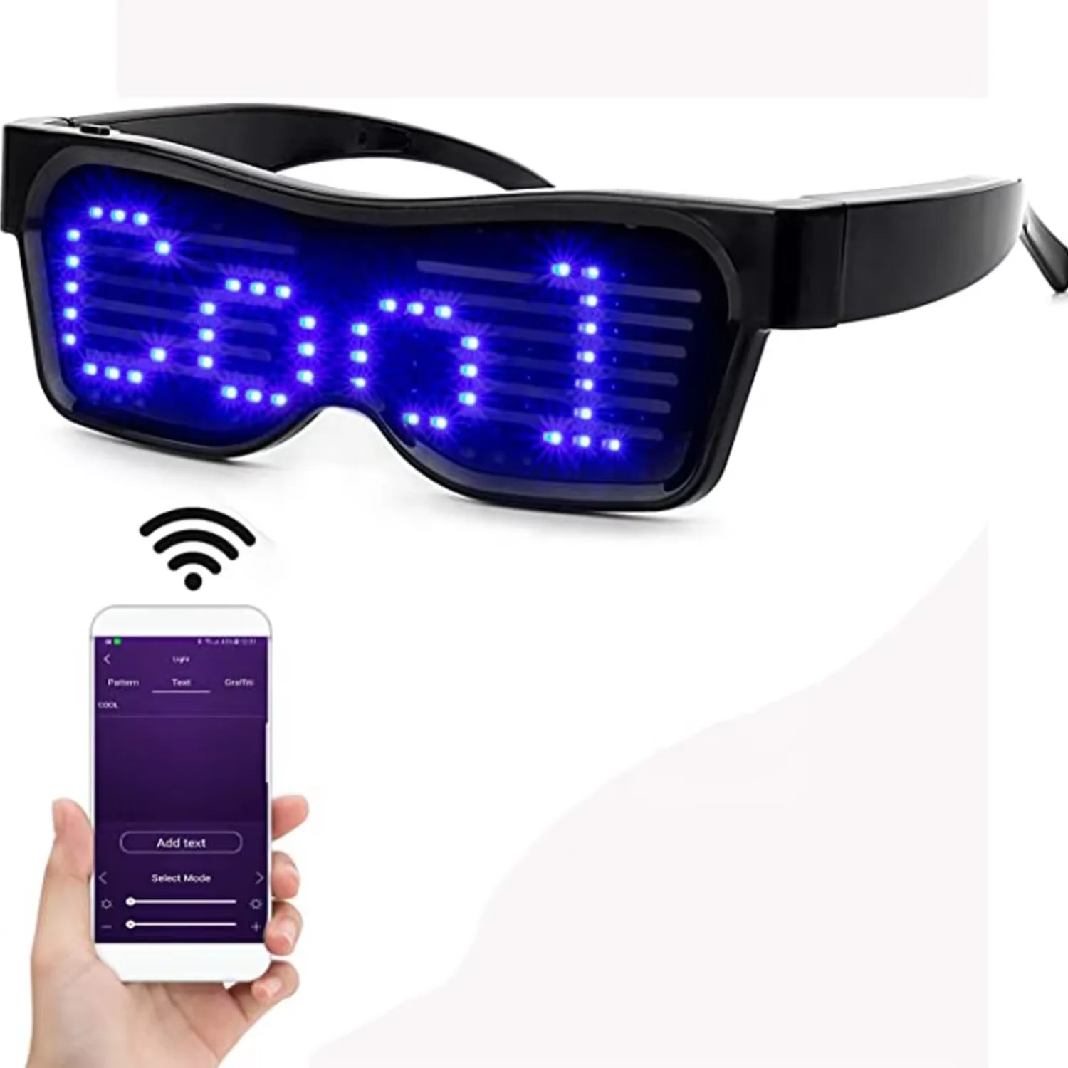 

Programmable light up funky glasses,glowing in dark led eyeglasses