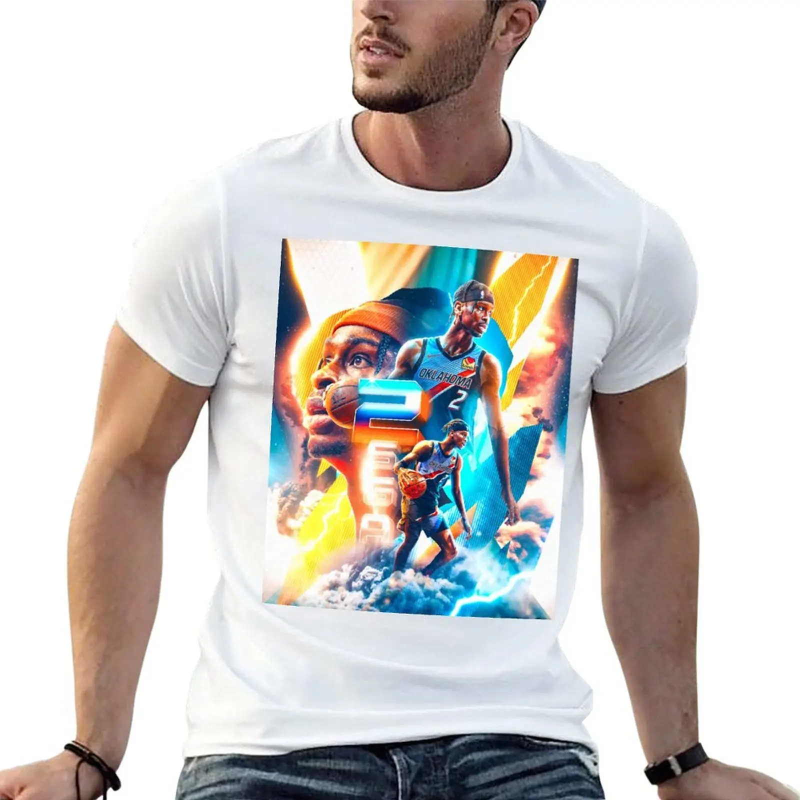 

Shai Gilgeous-Alexander 2 Basketball T-Shirt anime tshirt man t shirts high quality luxury brand man t shirt cotton T-shirt