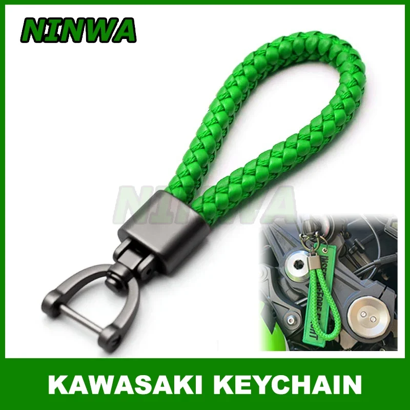 Keychain For Kawasaki z900 z400 z300 z650 z750 z800 z900rs z1000/R H2 Motorcycle Accessories Braided Rope Keyring Metal Keychain