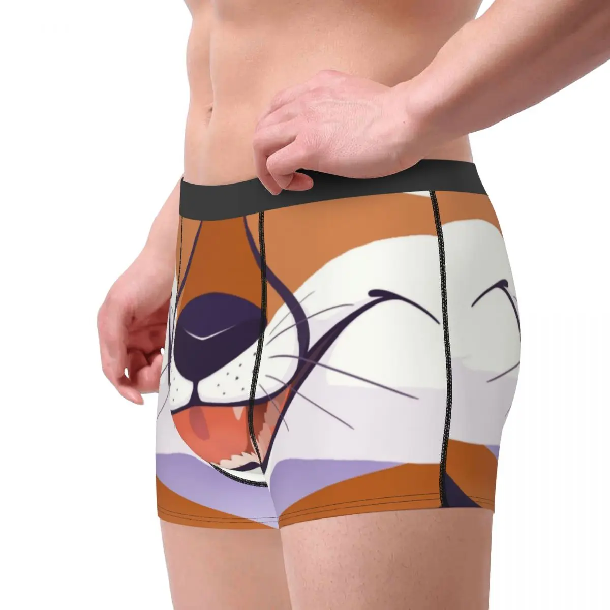 Custom Novelty Fox Maw Boxers Shorts Panties Men\'s Underpants Stretch Animal Pattern 3D Printing Briefs Underwear