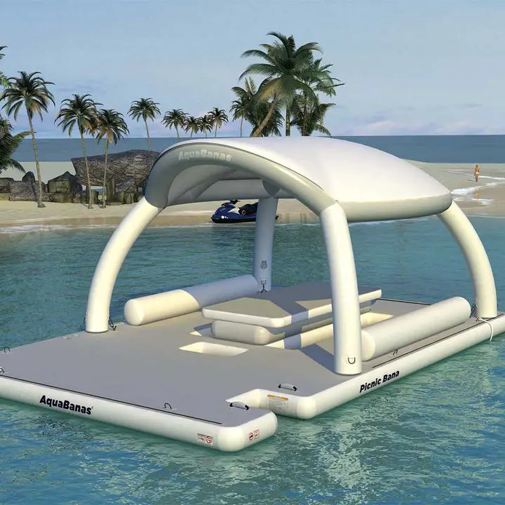 

Inflatable Water Island Floating Dock Platform For Sea Water Park