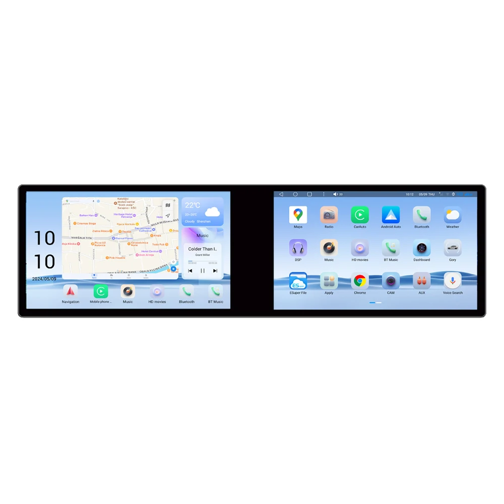 Dual 10.1 Inch Android Car Player Touch Screen Stereo Carplay WIFI 4G GPS Navigation FM AM Radio Multimedia System