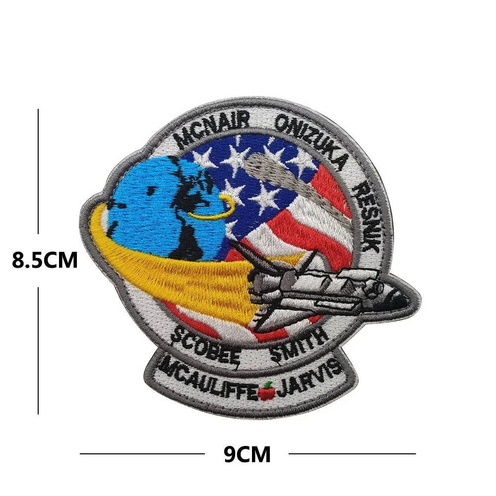 Space Badge Embroidery Hook Loop Patches Astronaut Military Hat Cloth Backpack Armband Stickers Appliques Patches for Clothing