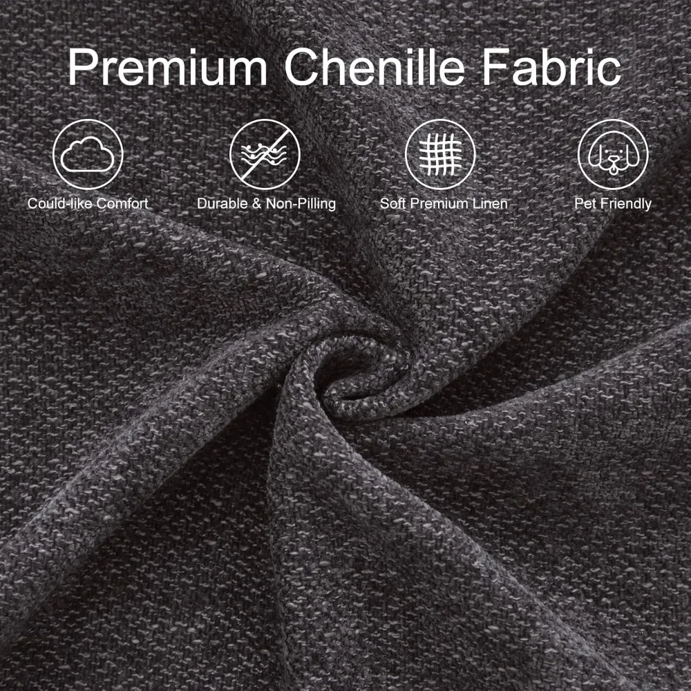 Pufa do przechowywania, kwadratowy podnóżek z wyściełanym siedziskiem, stołek schodkowy z tkaniny szenilowej do sofy, sypialni, salonu, wygodny i uniwersalny.