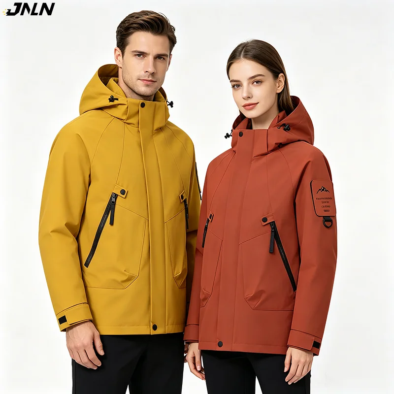 JNLN Women's Men's Waterproof Jacket Climbing Hiking Camping Trekking Windbreaker Unisex Outdoor Windproof Rain Coat Antifouling