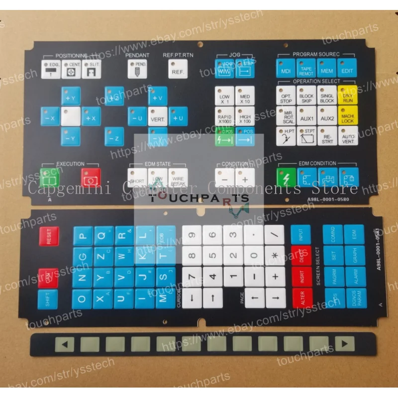 

Set of 3 Keypad Membrane for Fanuc A98L-0001-0580, A98L-0001-0581 A98L-0001-0630