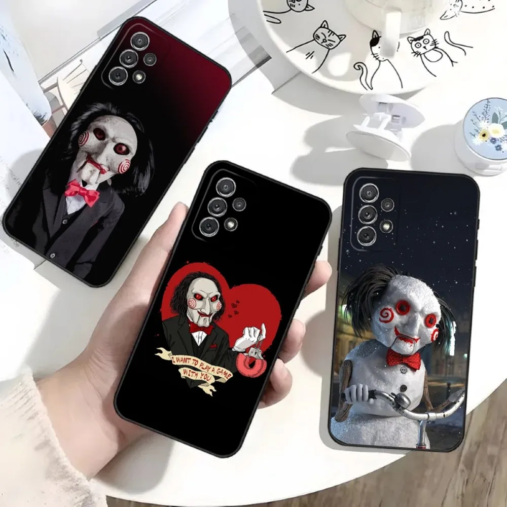 S-SAW B-BillyS-S The Puppet Phone Case For Samsung S25,S24,S21,S22,S23,S30,Ultra,S20,Plus,Fe,Lite,Note,10 Black Soft Shell