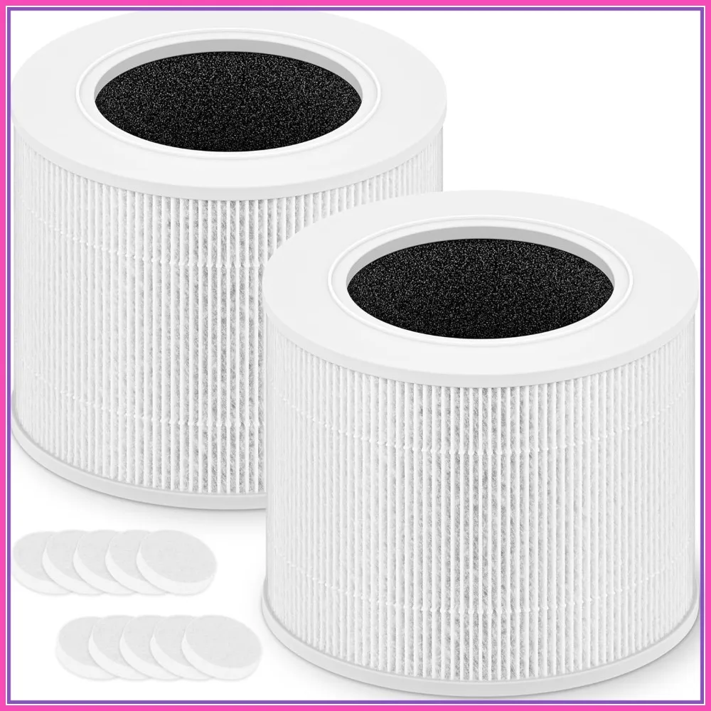 

Replacement Filter for LEVOIT Core Mini Air Purifier, 3-in-1 HEPA Activated Carbon, 2 Filters + 10 Sponges