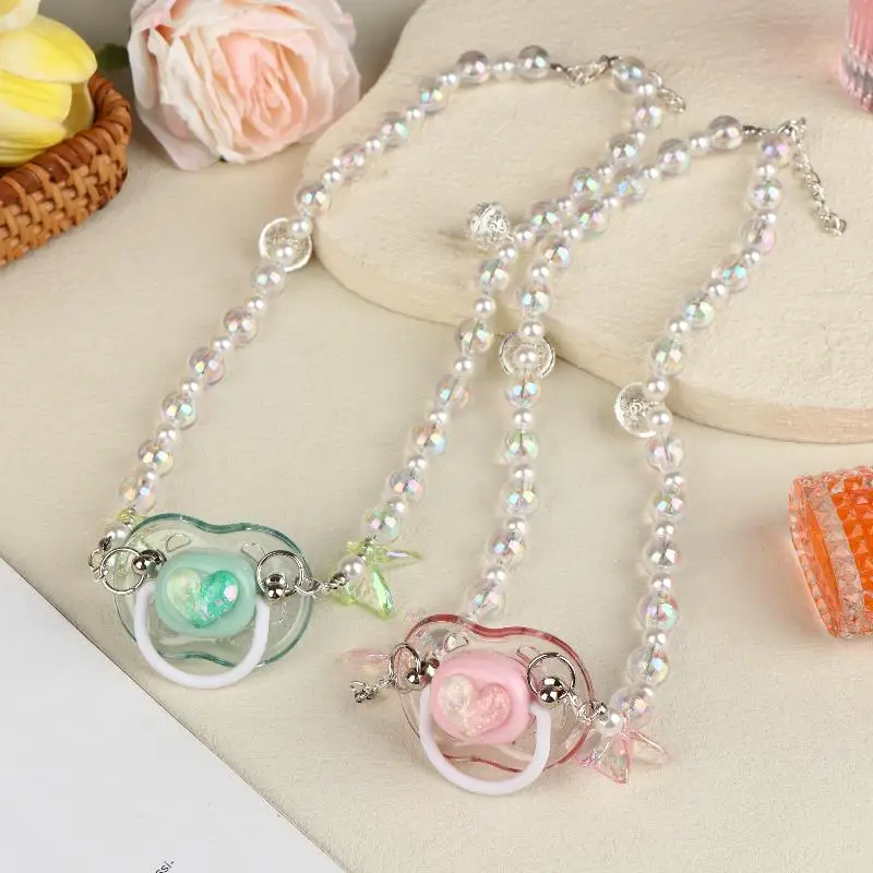 Soft Silicone High-end Adult Pacifier Creating An Exclusive Luxury Leisure Time Pink Silicone Pacifier Collar Couple Toy image 4