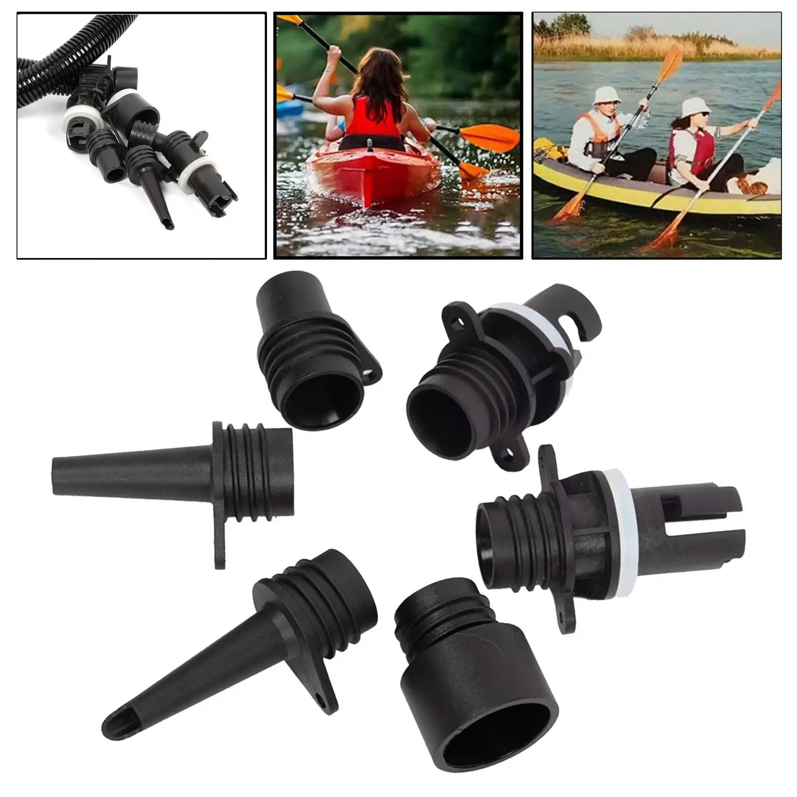 Nozzle Pump Adapter Multifunctional Air Valve Connector for Inflatable Boat Canoe Kayak Airbed Paddle Board