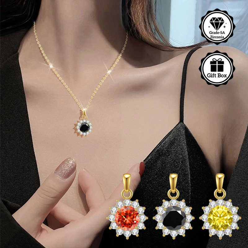 

Ювелирные изделия LAMVOICE для женщин, рождественский подарок, подарок высокого качества, ожерелье из двух каратного циркония, колье из стерлингового серебра S925