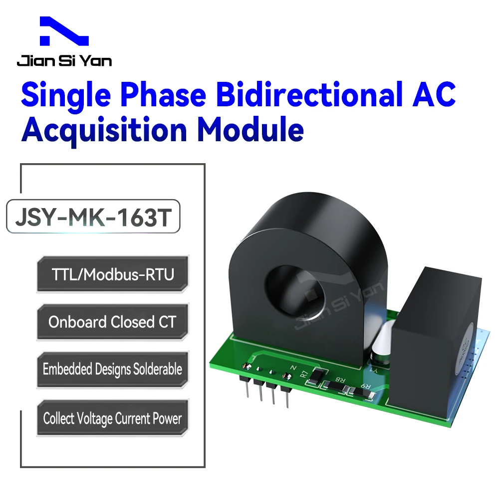 JSY-MK-163T Bidirectional Smart Thermostat Multimeter Mini Digital Voltmeter Single Mutual Inductance Energy Metering Module