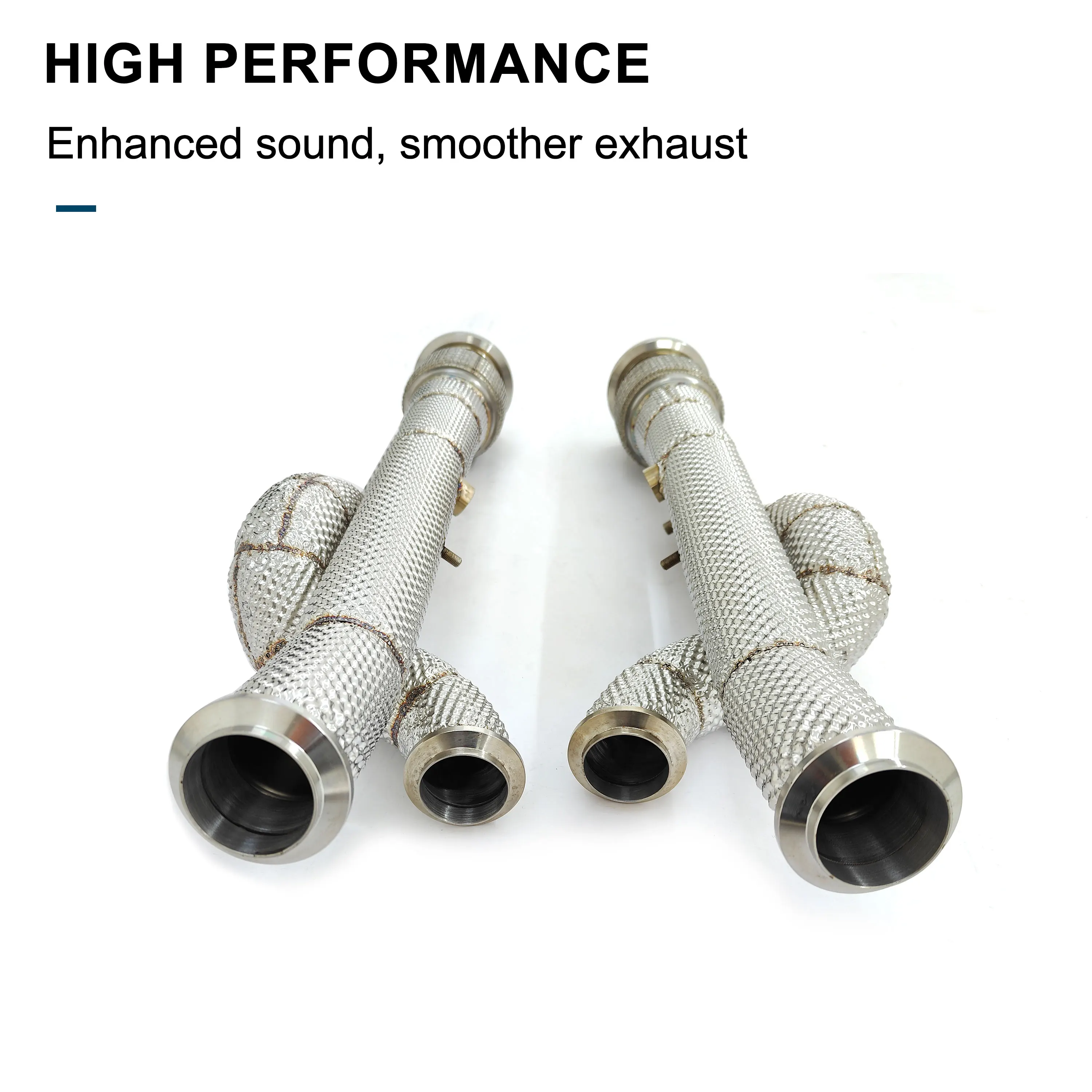 CBNT Stainless Steel Racing Downpipe Exhaust for Lamborghini Aventador LP700 LP740 LP750 6.5 V12 High Performance with Heat Wrap