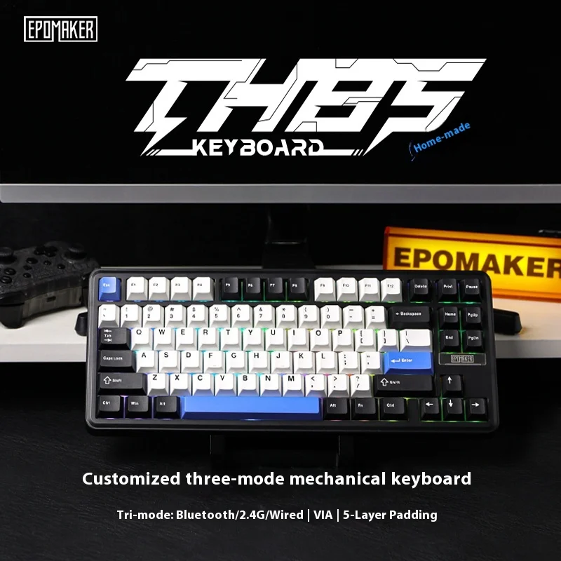 

EPOMAKER TH85 Mechanical Keyboard Customized Wireless the third mock examination Bluetooth Hot Plug Office Game E-sports