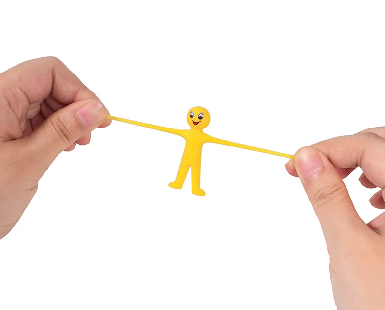 Stress Relief Bouncy Fidget Adorable Yellow Smiley Face Man Stretchy Toy