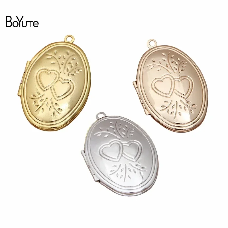 BoYuTe (10 Pieces/Lot) 26*41*9MM Oval Shape Floating Love Locket Factory Direct Wholesale Photo Locket Pendant