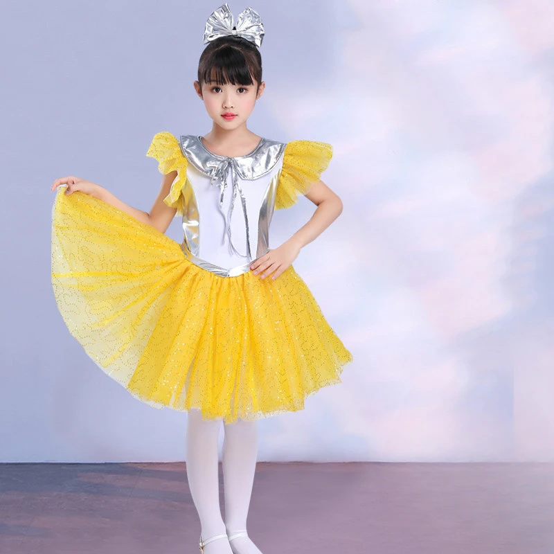 Children's performance costumes for June 1st, children's dance costumes for young children, fluffy gauze skirts, choir costumes