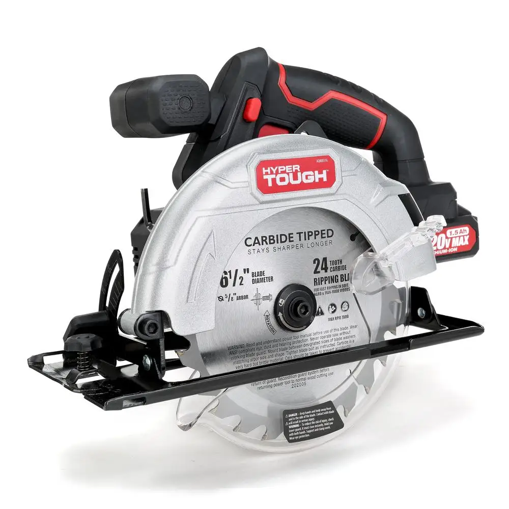 20V Max Cordless Lithium-ion Circular Saw 6-1/2 inch 4000 RPM with 1.5Ah Battery Charger Blade Rip Fence Wood Cutting