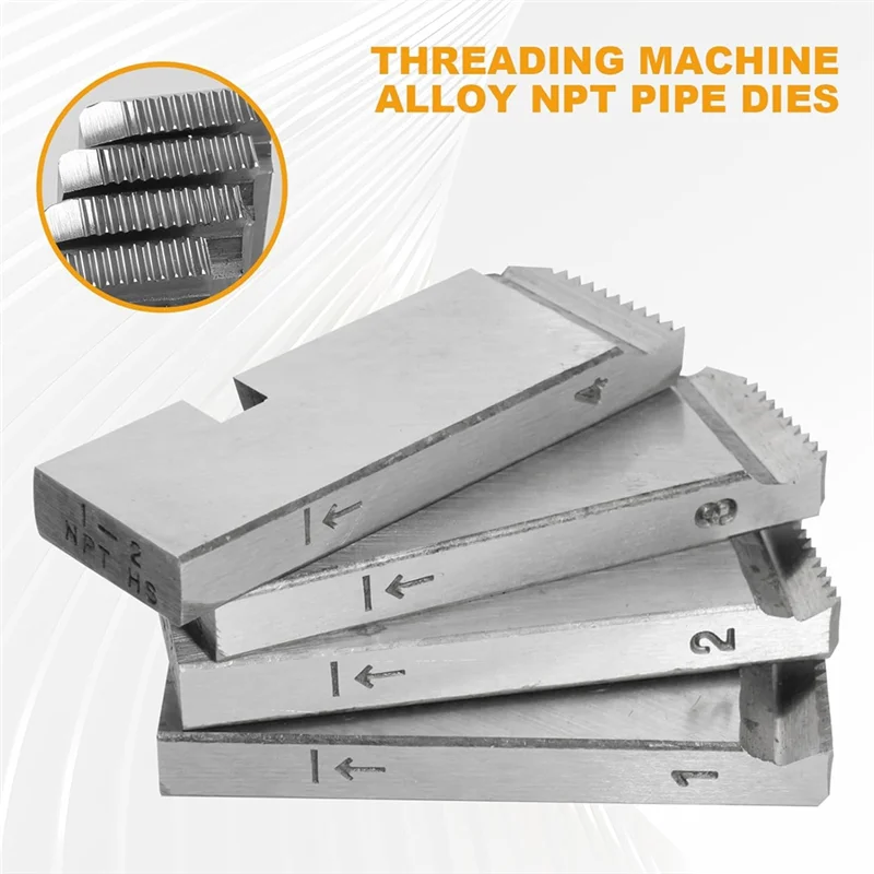 

AB15-4-Pack 47770 Pipe Threader Set For RIDGID,High-Speed Threading Dies For 1-2 Inch Pipes,Universal Die Heads Threader Tool