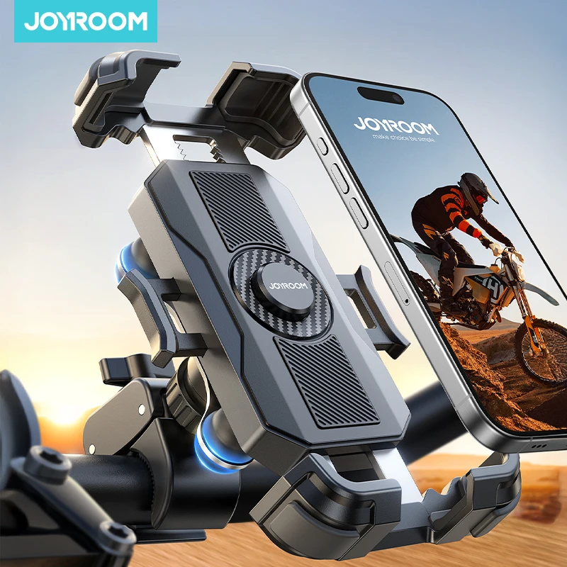 

Joyroom Motorcycle Phone Holder 360° View Anti Vibration Bike Bicycle Handlebar Phone Mount One-Hand Operation For 4.7-7'' Phone