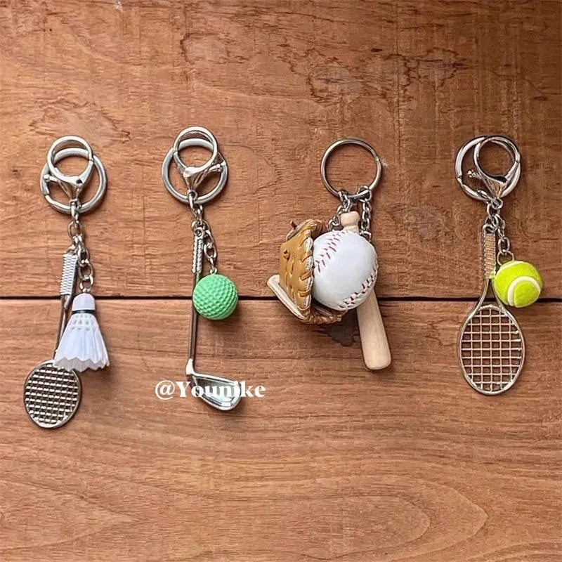 Love Sports Series Tennis Baseball Badminton Backpack Hanging Accessories Style Popular Keychain Versatile Hanging Accessories