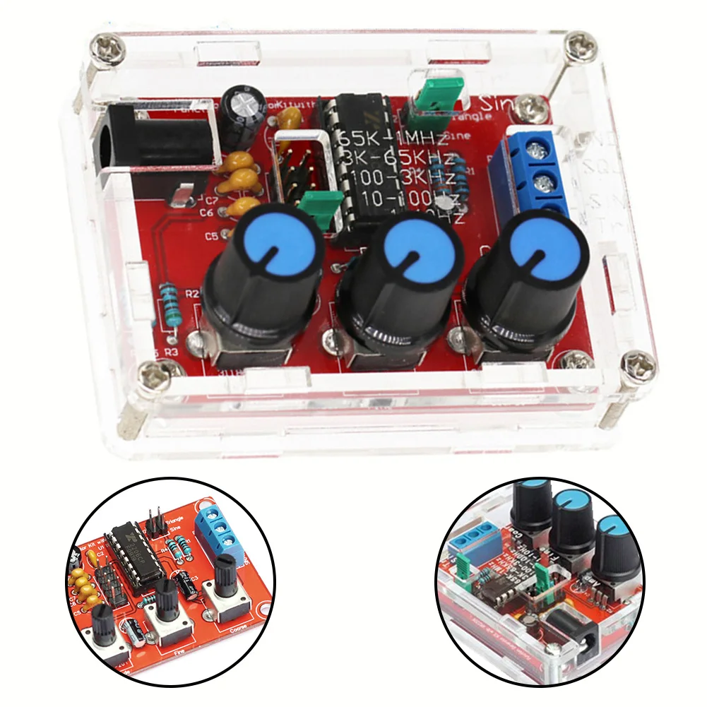 Signal Generator XR2206 High Precision Signal Generator DIY Kit for Sine Triangle Square Wave 1Hz to 1MHz Range