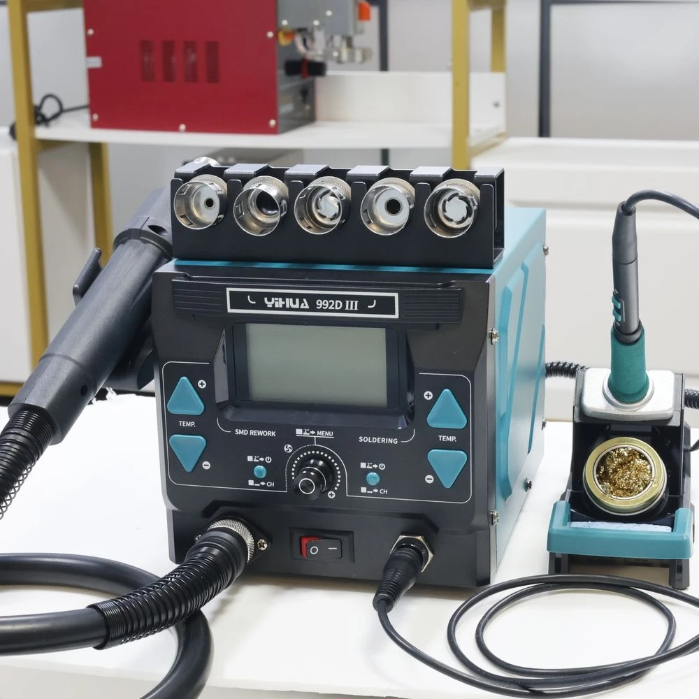 YIHUA 992D-III Hot Air Rework Station Soldering Iron  for Microscope Soldering Desoldering 2 IN 1 High Power Soldering Station