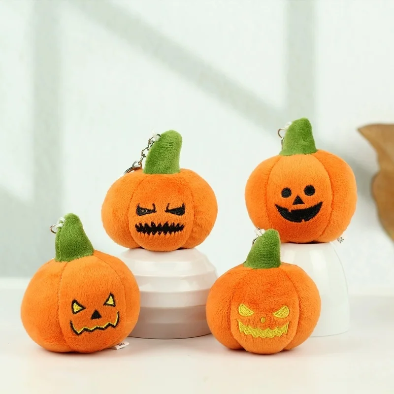 

Cute Cartoon Pumpkin Plush Doll Halloween Fun Decoration Gift Cute Soft Plush Pumpkin Head Key Chain Backpack Decoration Par
