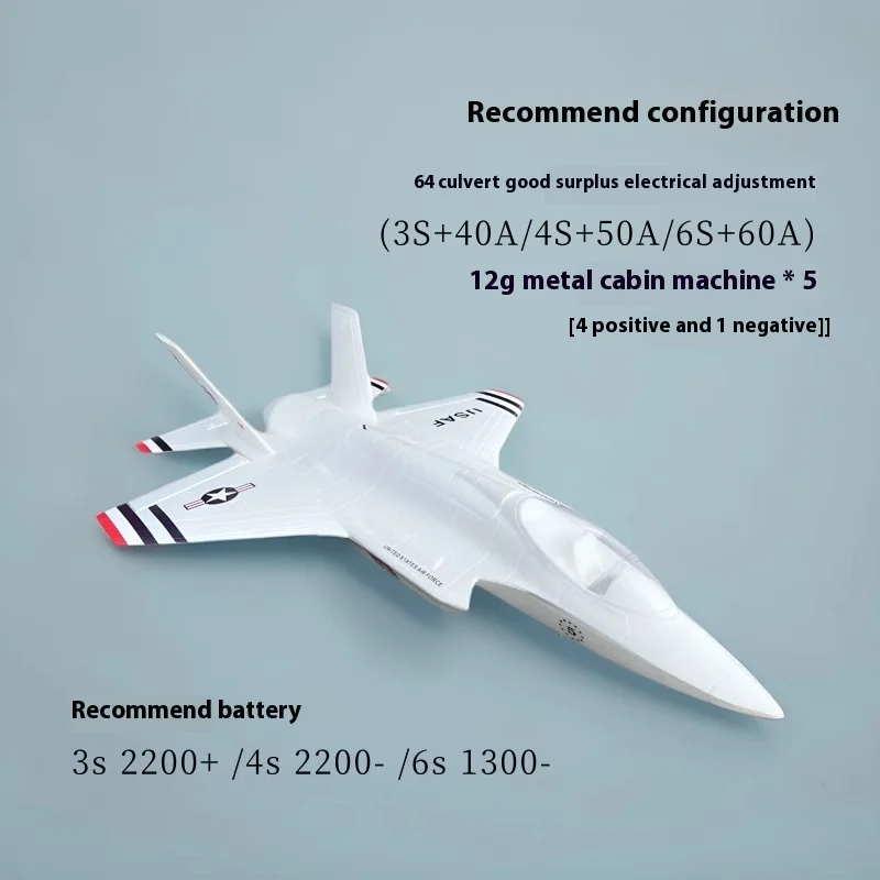 KEPAQI RC Aereo 68 cm Apertura alare F35 Fulmine Ii Caccia telecomandata 64mm Culvert Epo Ad ala fissa Schiuma Modello di aereo Giocattolo Regalo