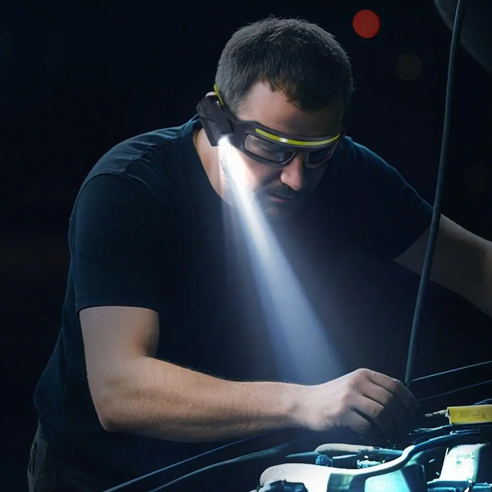 New XTE Multifunctional Glasses Light with Type-C Charging, Warning Headlamp, Compact and Portable, Touch-sensitive Headlamp