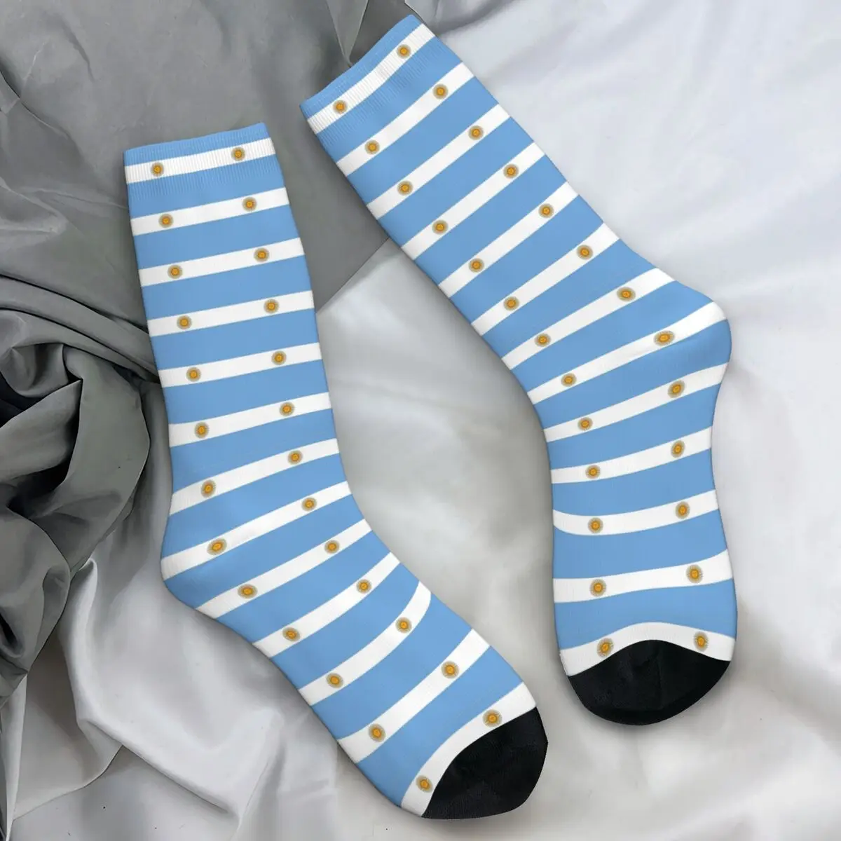 Flag Of Argentina Stockings Couple Argentinian Flag Blue Socks Soft Socks Spring Outdoor Anti Bacterial Socks Birthday Present