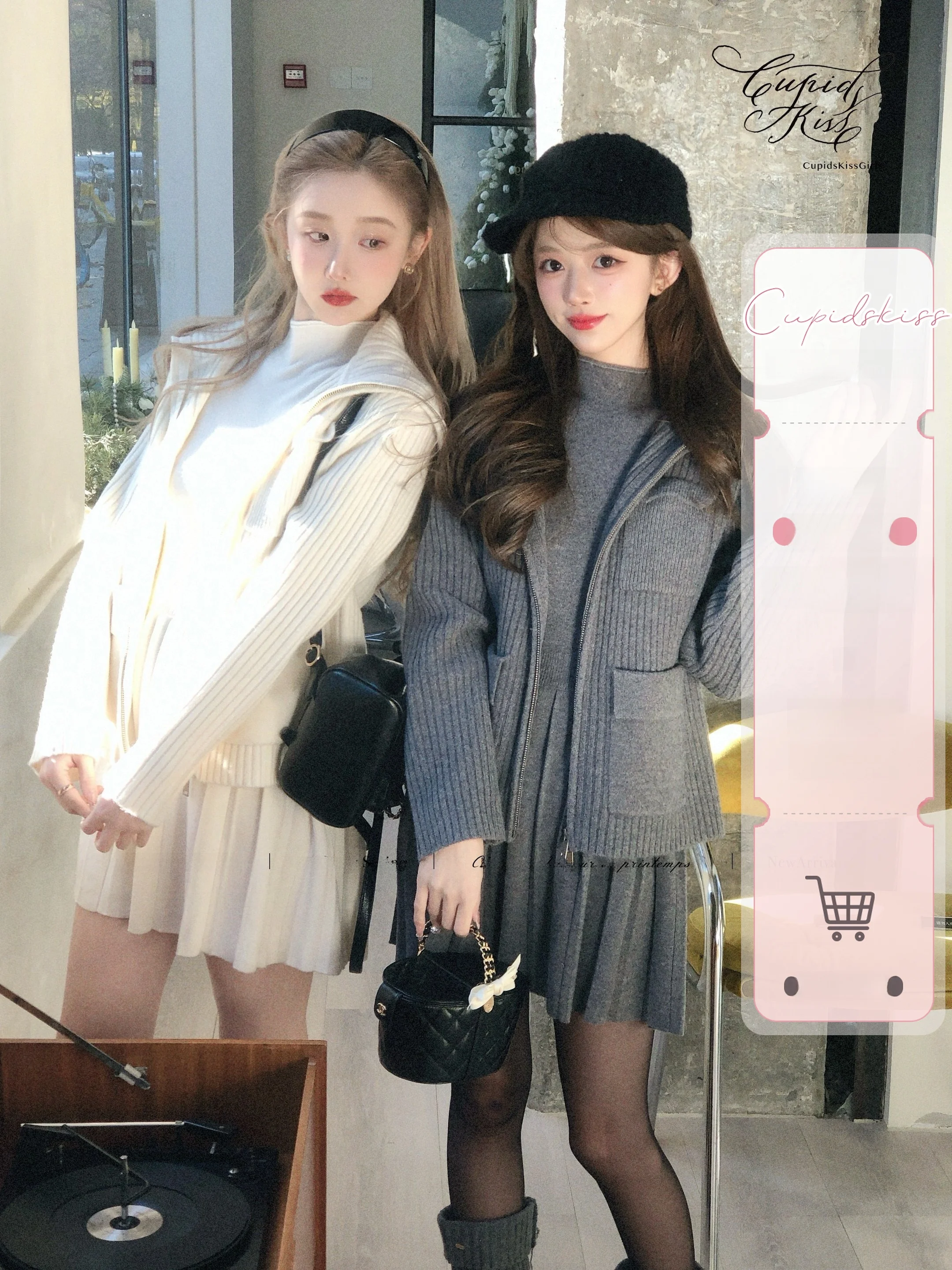 

CSK Cupid f Cooked Lover Woolen Knitted Dr Женская вязаная шерстяная кофта свободного кроя с длинными рукавами, приятная к телу, с темно-синим воротником