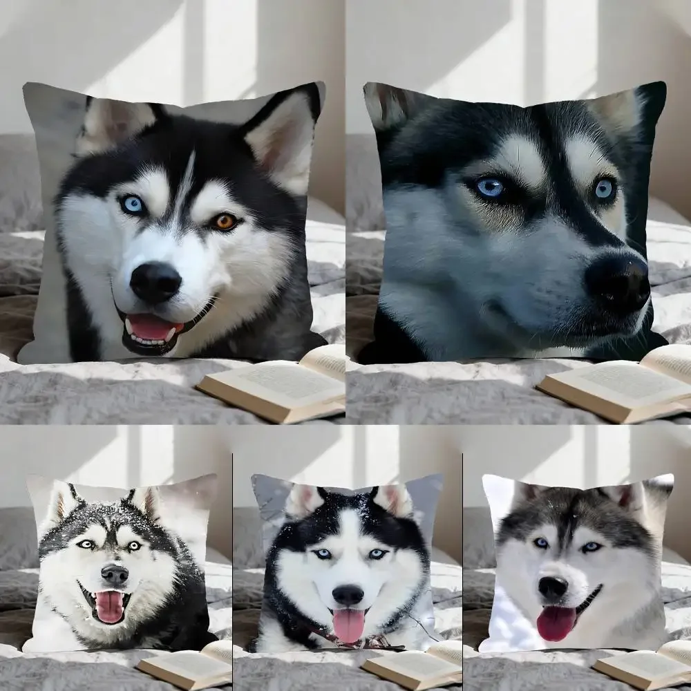 Husky Pillow Case Pillow Cover Cushion Case For Sofa Couch Polyester Pillowcase For Fall Home Decor