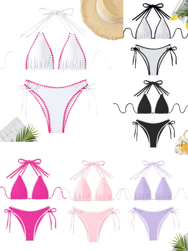 

Yonghe Swimwear New Floral Halter Neck Tie Bikini Swimsuit Summer Beach Vacation Women Wholesale