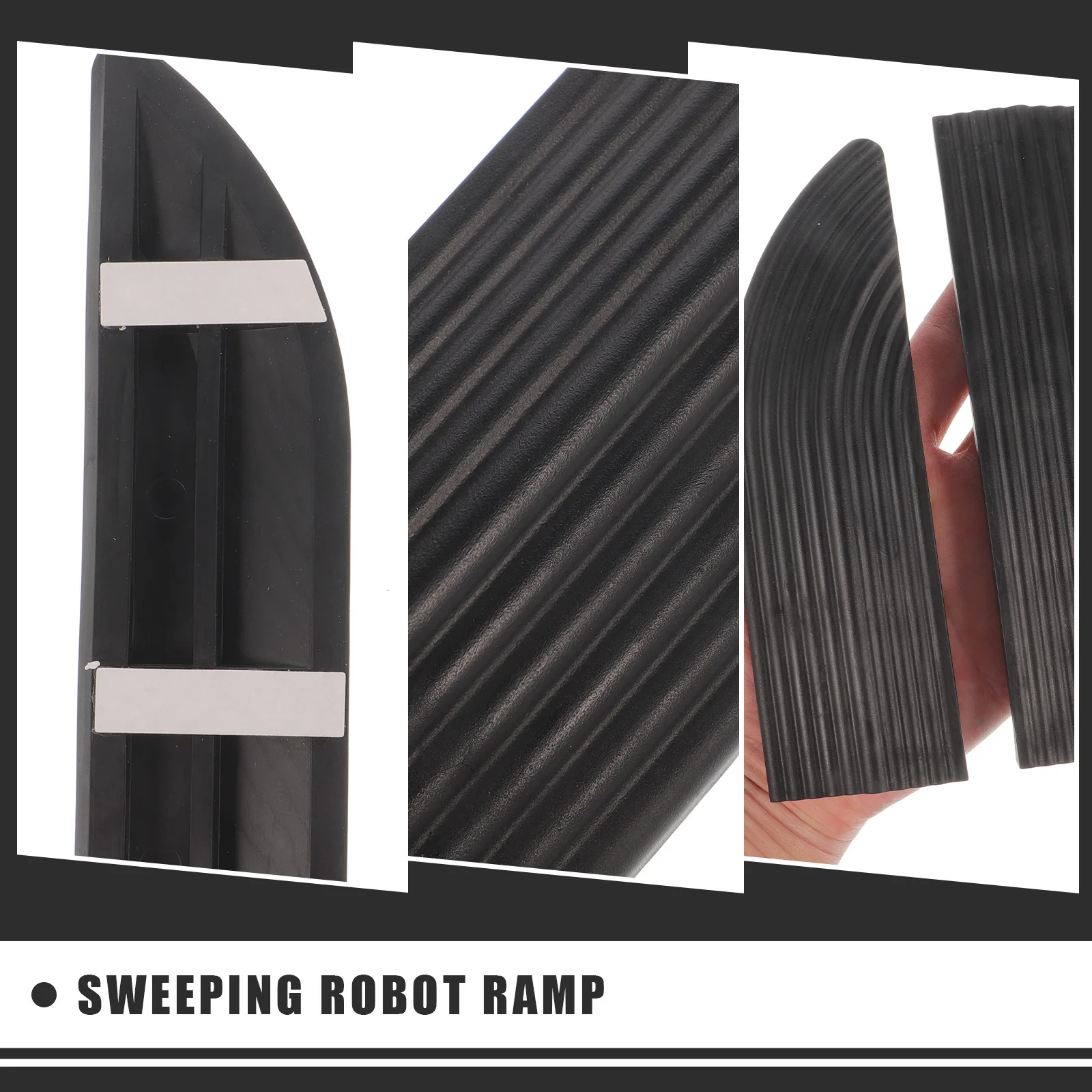 

4Pcs Rubber Threshold Ramp with High Traction Surface Water Resistant Non-Slip Ramps for Doorway Entry Home Step Sweeping Robot