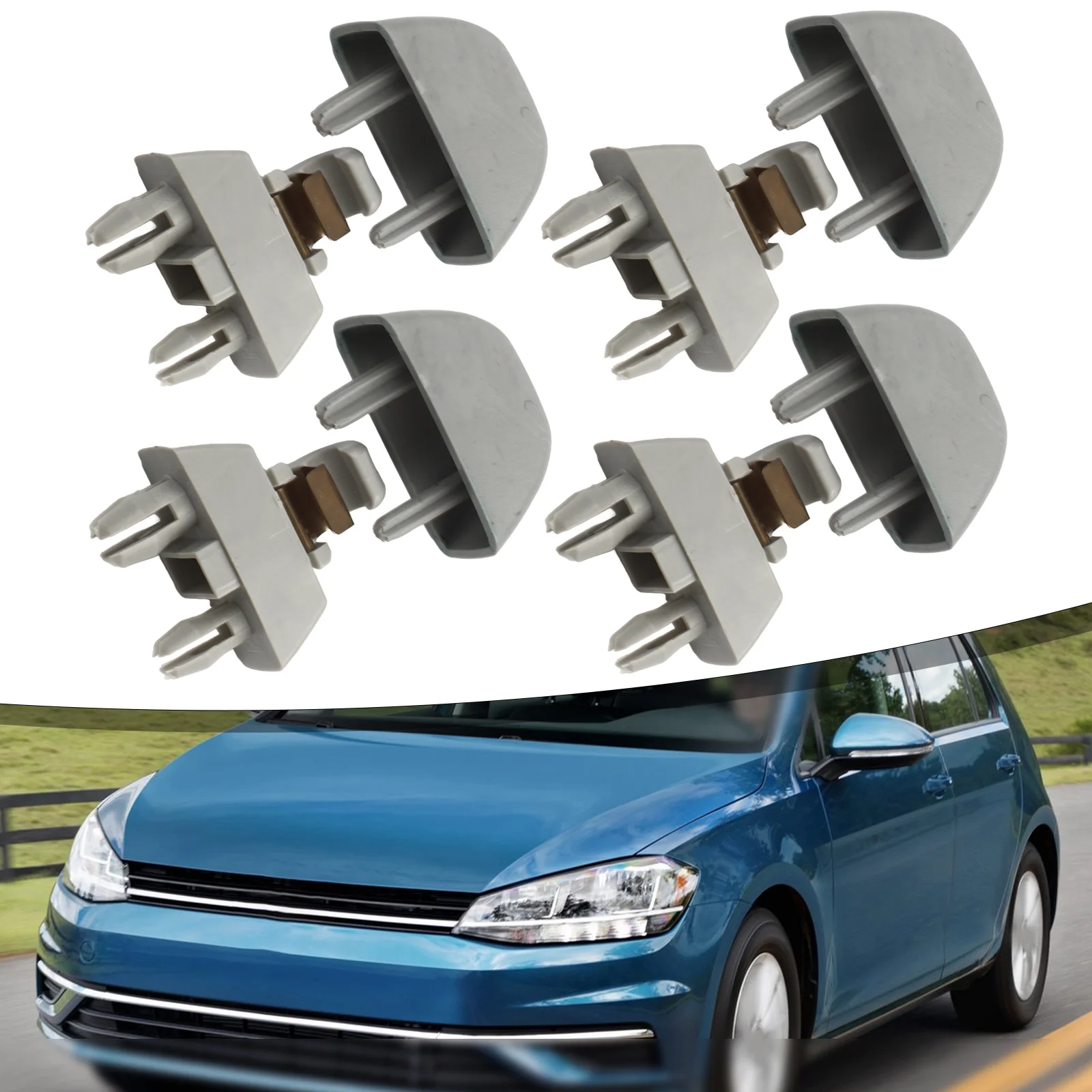 

Sun Visor Support Fixed Clamp Kit 4PCS for Passat For Polo For Skoda Ideal for Quick Replacement OEM 6R0857561