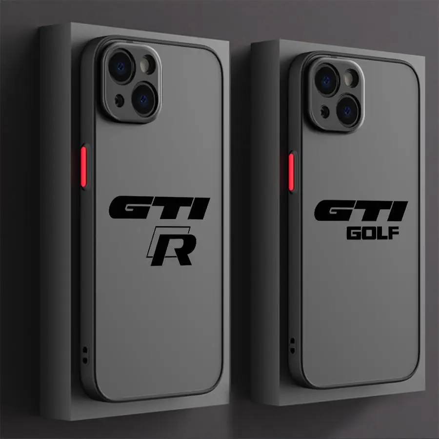 Luxury GTI Logo Cars Phone Case for Apple iPhone 16 Pro15 Pro Max 14 13 Mini 12 11 14 Plus SE 7 8 15 Plus XR XS MAX Matte TPU