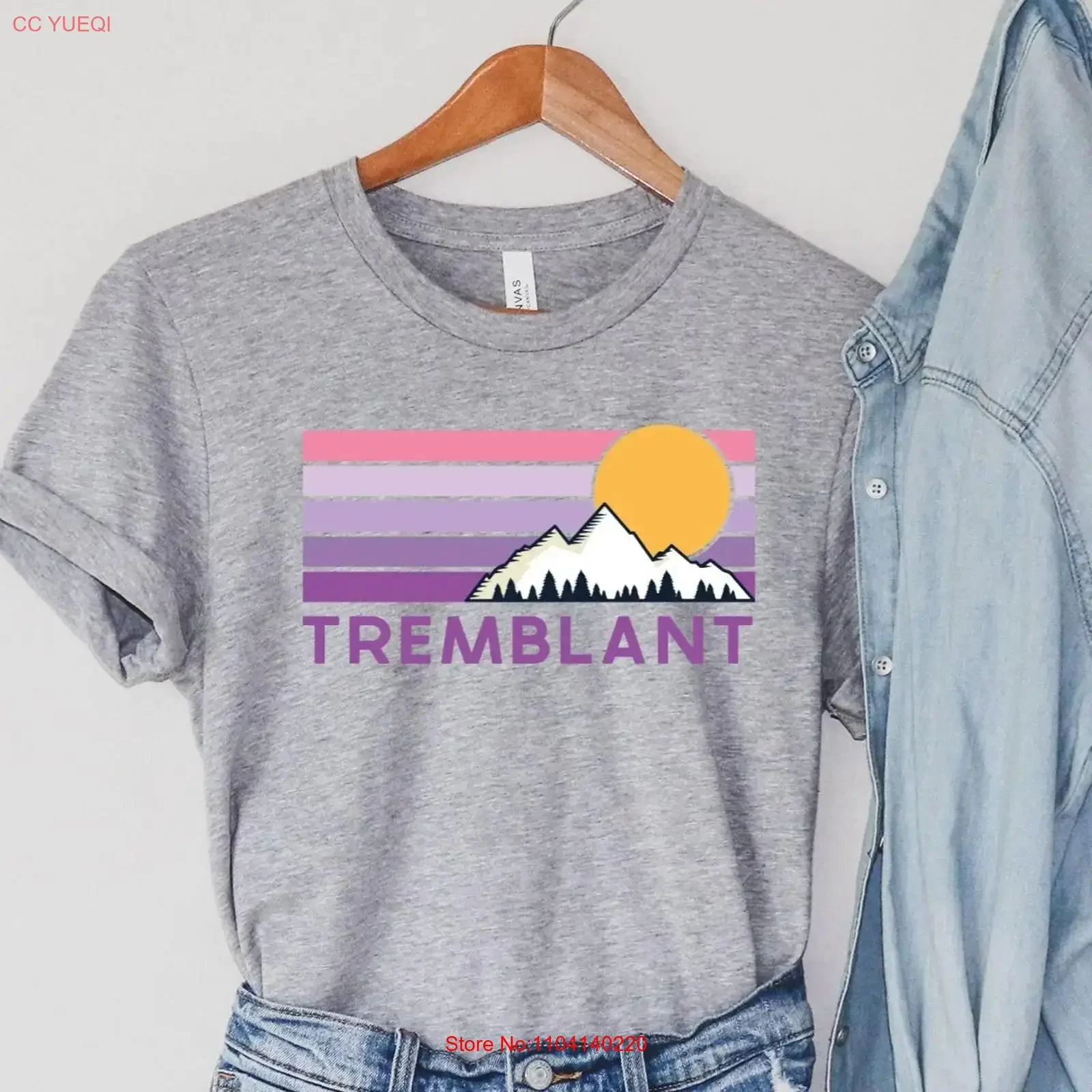 Mont Tremblant Ski Resort T Shirt Quebec in many colors vintage Washed Slightly Top For Everyday Wear fashion Breathable