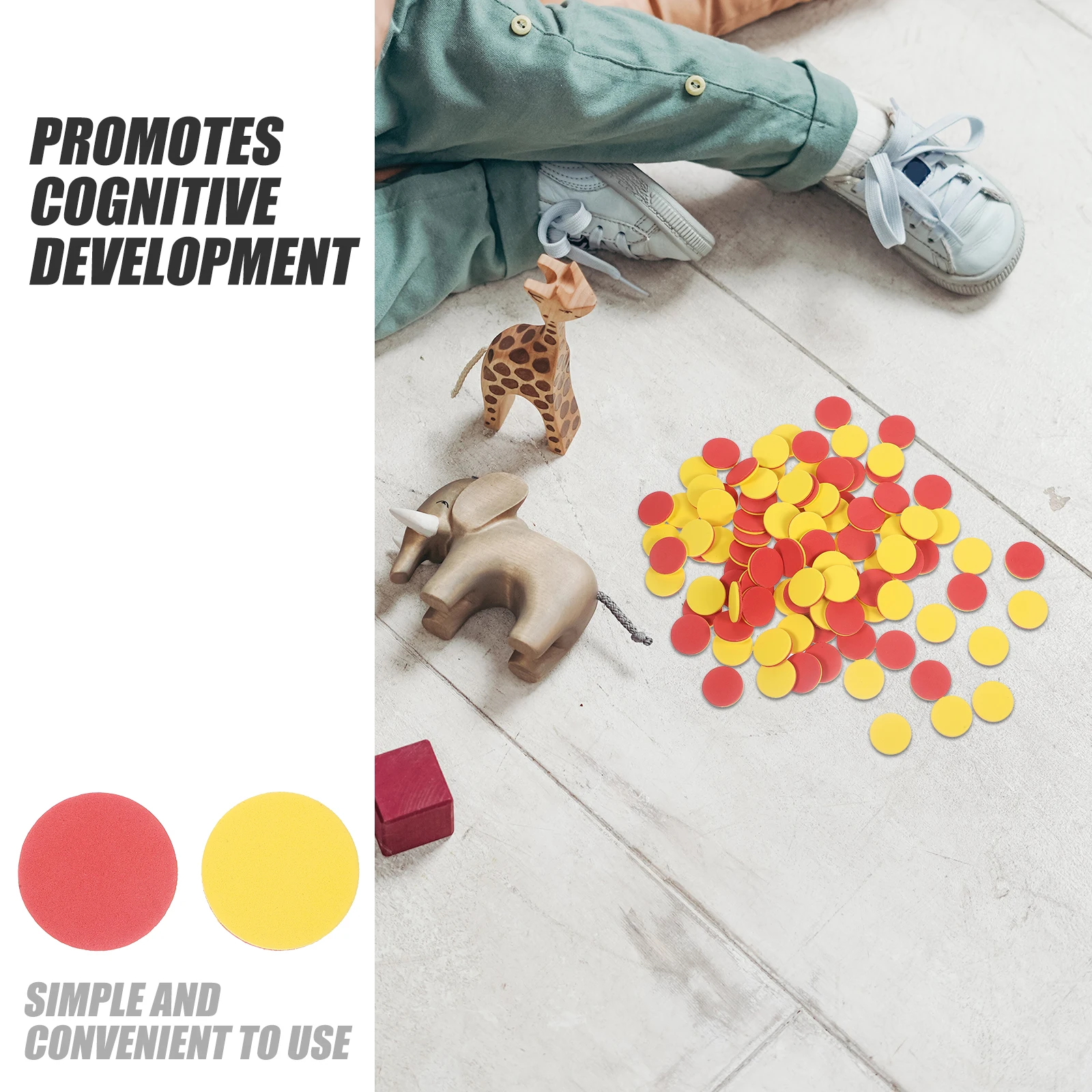 100개 EVA 이중 색상 원형 수학 카운터 칩 유아 교육용 숫자 인지 능력 학습 도구