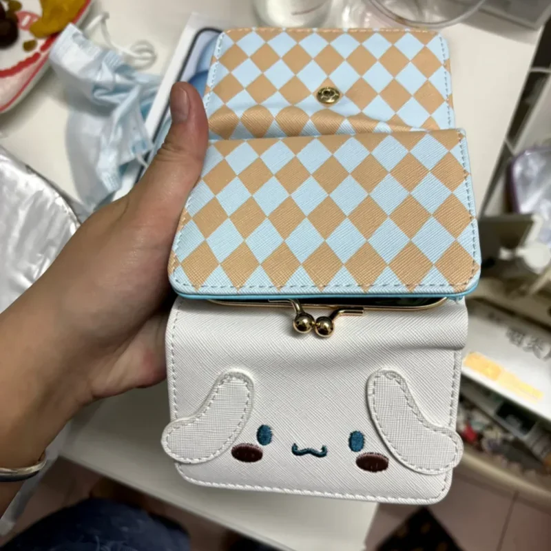 Sanrio-Hello Kitty Loungefly Bolsa de Embreagem para Mulheres, Presente Adulto, Saco de Cartão, Dobre Duplo, Porta Moedas, Meninas, Nova Chegada