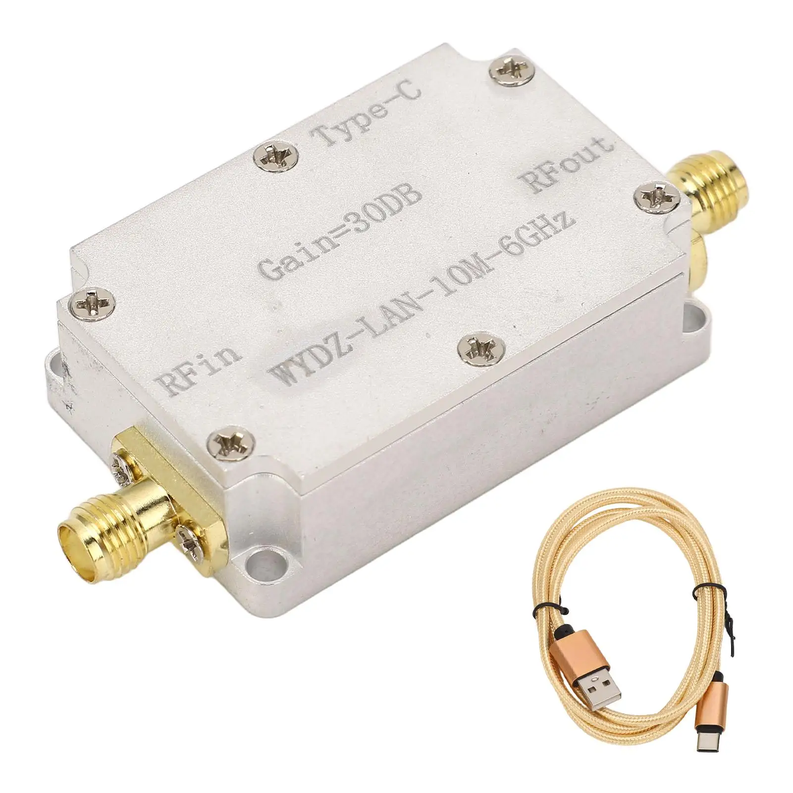 RF WideBand Amplifier LNA 10M‑6Ghz High Gain SMA Connector for Radio