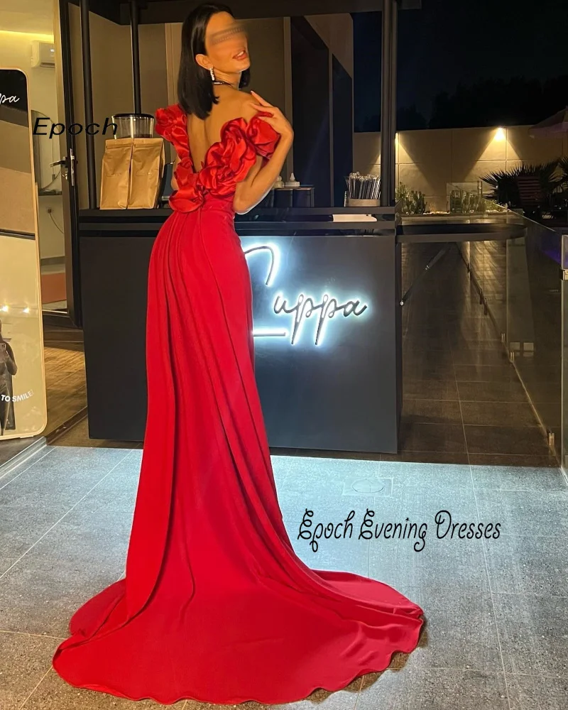 Epoch Formal Evening Dress فساتين مناسبة رسمية Elegant 3D Flower Mermaid Arabia Cocktail Prom Gown With Long Shawl For Women