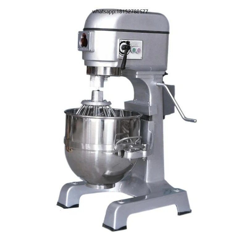 40L Commercial Mixer with Whisk Spiral Dough Hook and Flat Beater for Bakery Pizza Bread Cake Batter Mixing