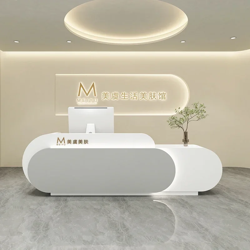 Luxury Furniture Help Desk Receptionist Front Cashier Modern Reception Beauty Salon Small Pulpito Party Tables Recepcion Podium