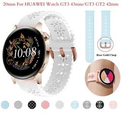 20mm Woman Lace Wrist Straps for Huawei Watch GT3 GT 3 Pro 43mm Silicone Smart Strap GT2 GT3 42mm/ Honor Magic 2 42mm Watchbands