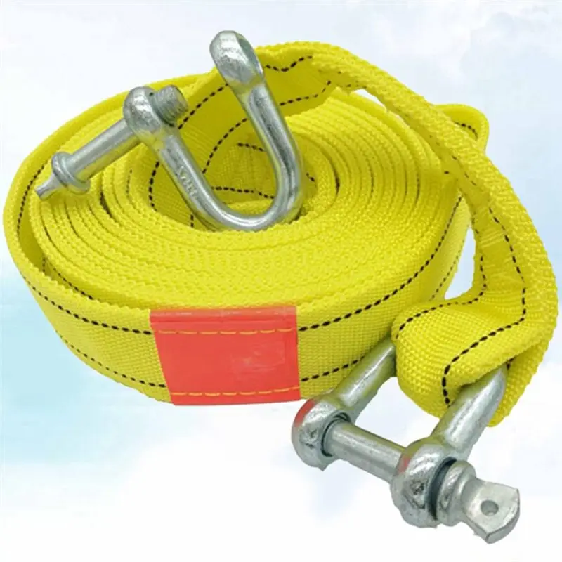 【Top Sale !!】5M/5T Car Electric Winch Rope Off-Road Vehicle Tow Rope With U-Shaped Hook Tow Strap For Cars Truck Trailer Suv Par