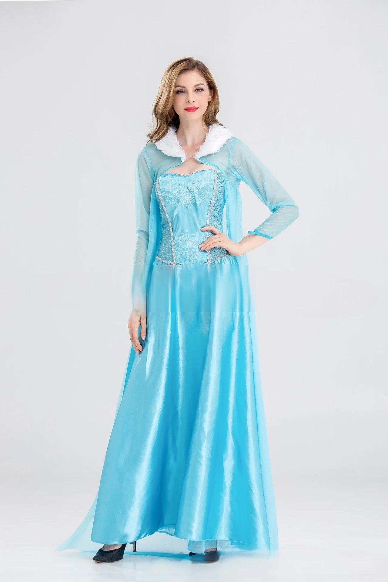 ملابس المحكمة الأوروبية والأمريكية للهالوين، ورومانسية الجليد والثلج، وحفلة مسرح الأميرة إلسا للبالغين