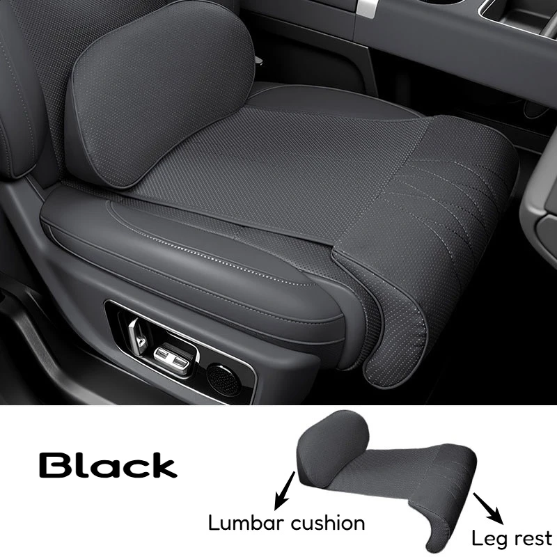 

Nappa Leather Leg Support Extension Seat Cover Memory Foam Extender Cushion With Backrest Car Interior Accessories Universal Car